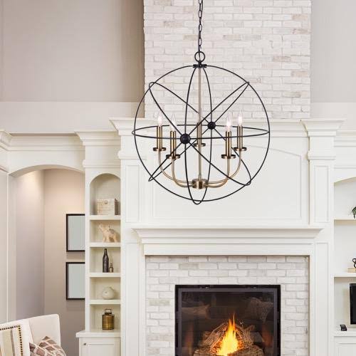 Matte Black 5 Light Chandelier C43279