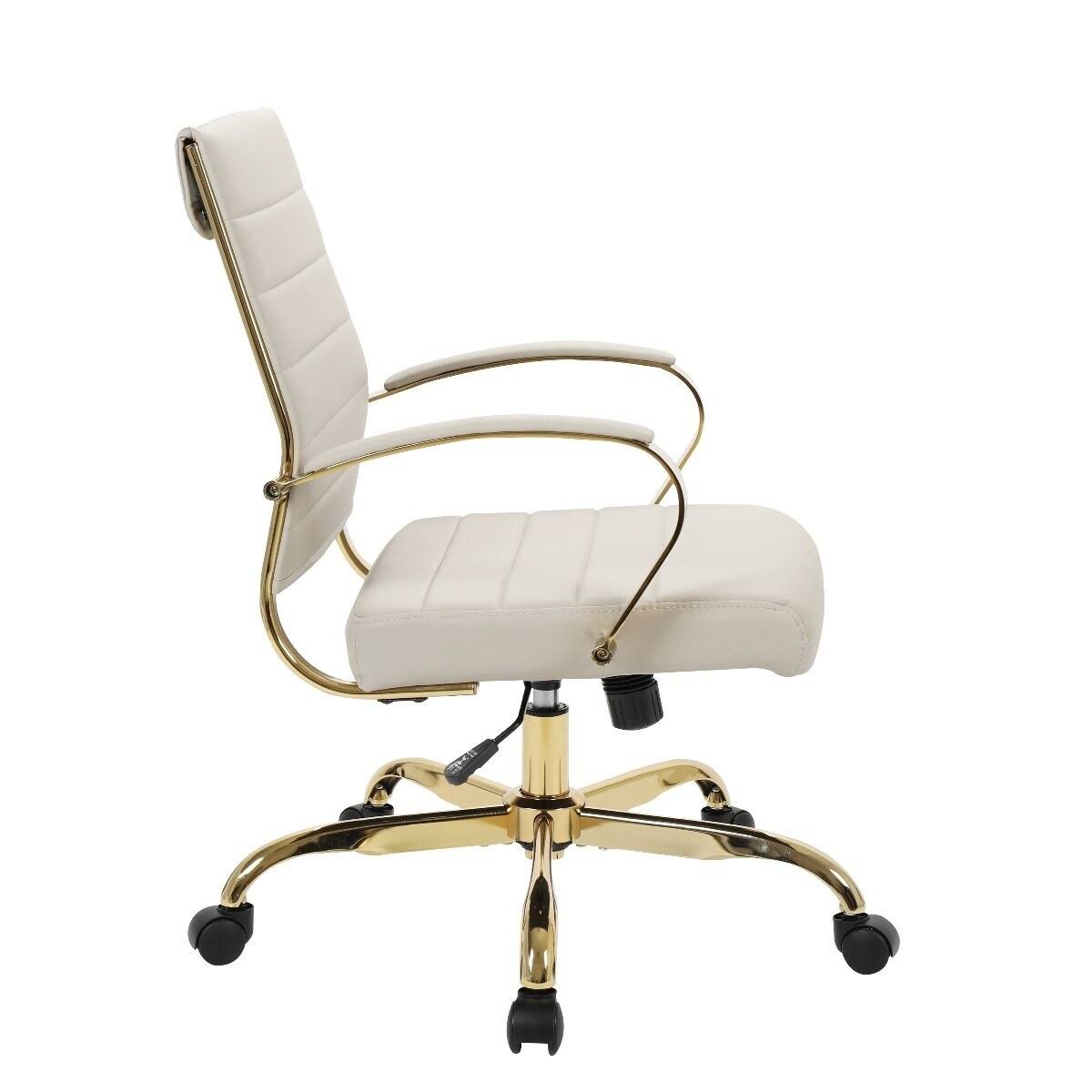Black Leather Office Chair with Gold Frame J754411
