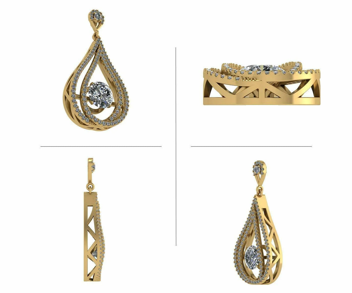 Yellow Gold Plated 925 Sterling Silver Zirconia Necklace C385702