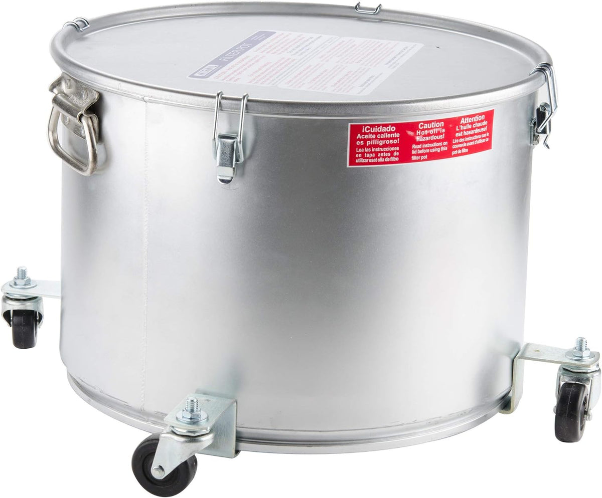 Restaurant Oil Caddy with Gasketed Safety Lid and Caster Wheel Base T239