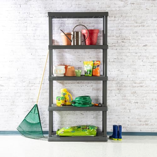 5-Shelf Plastic Storage Shelves P5990