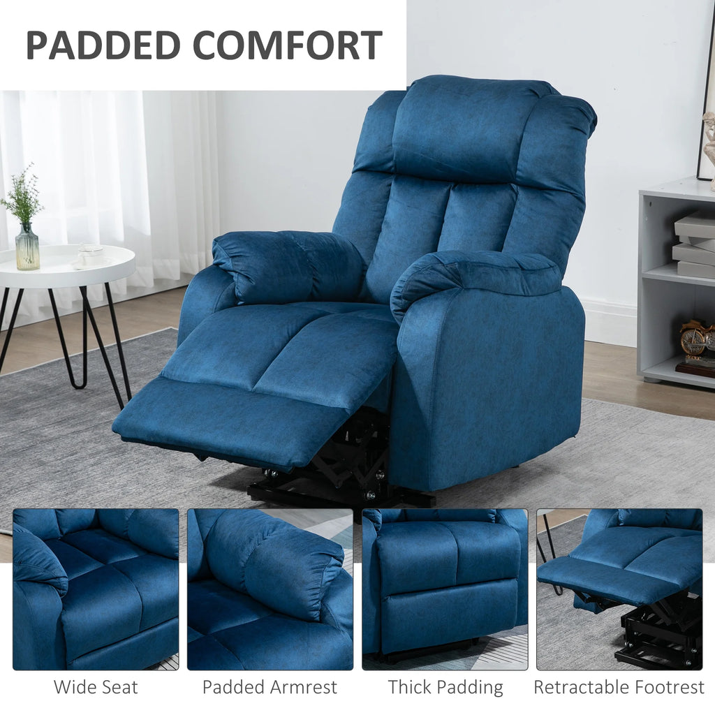 Blue Electric Lift Recliner Chair with Remote Control B74066