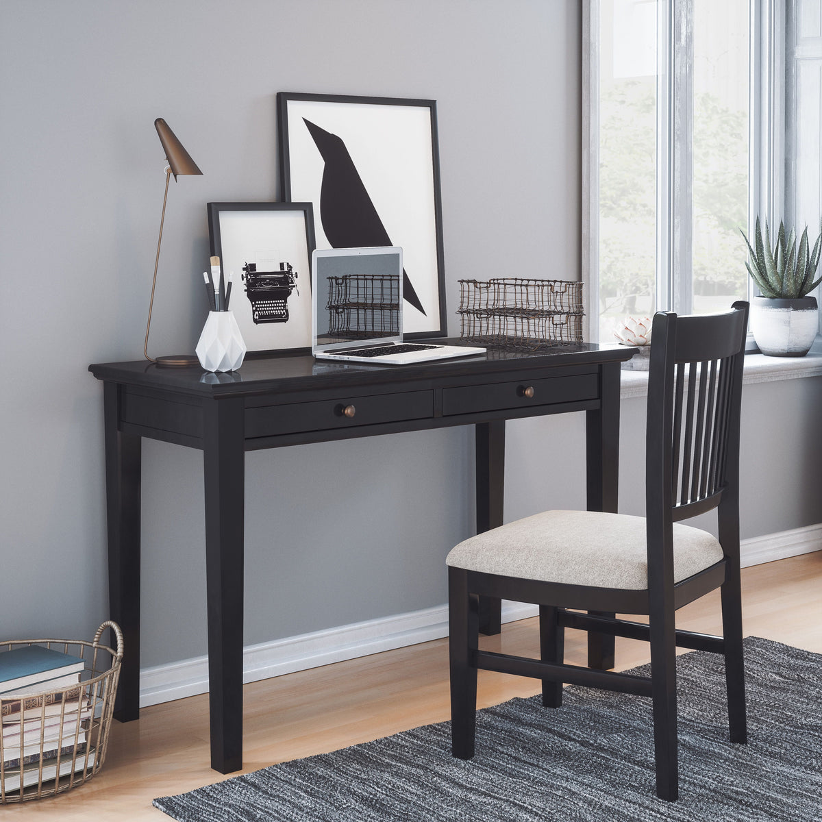 48" Two Drawer USB Charging Desk N745