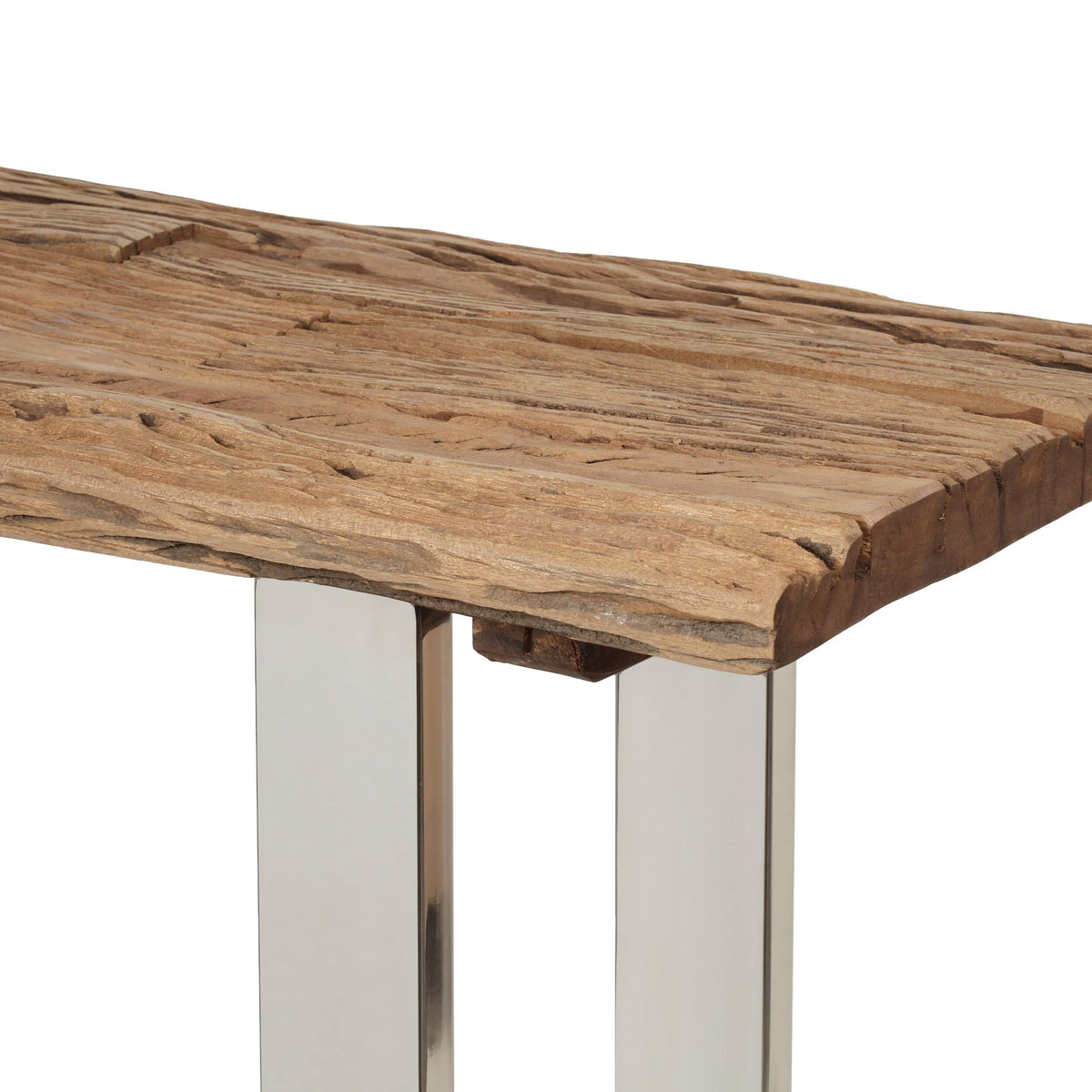Natural Wood and Iron Console Table J2542