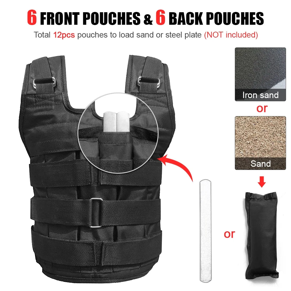 Adjustable Weighted Vest Oxford Exercise Weight Jacket U8390