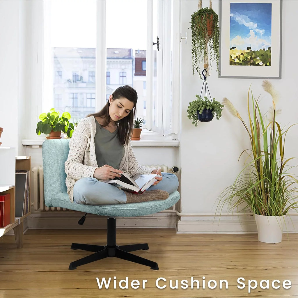 Armless Fabric Padded Swivel Desk Chair J211