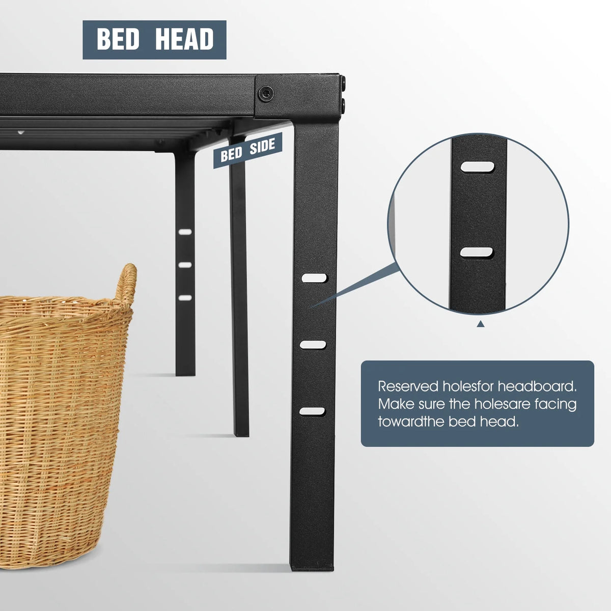Heavy Duty Steel Slat Queen Bed Frame S8289