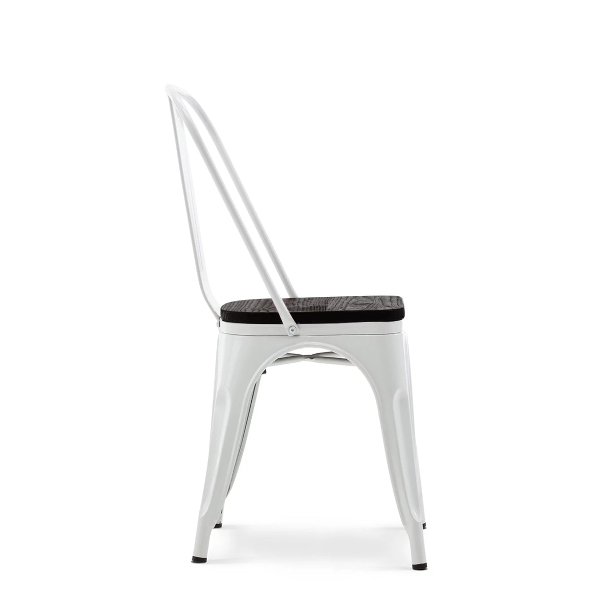 Gray Set of 4 Metal Wood Dining Chairs V2845