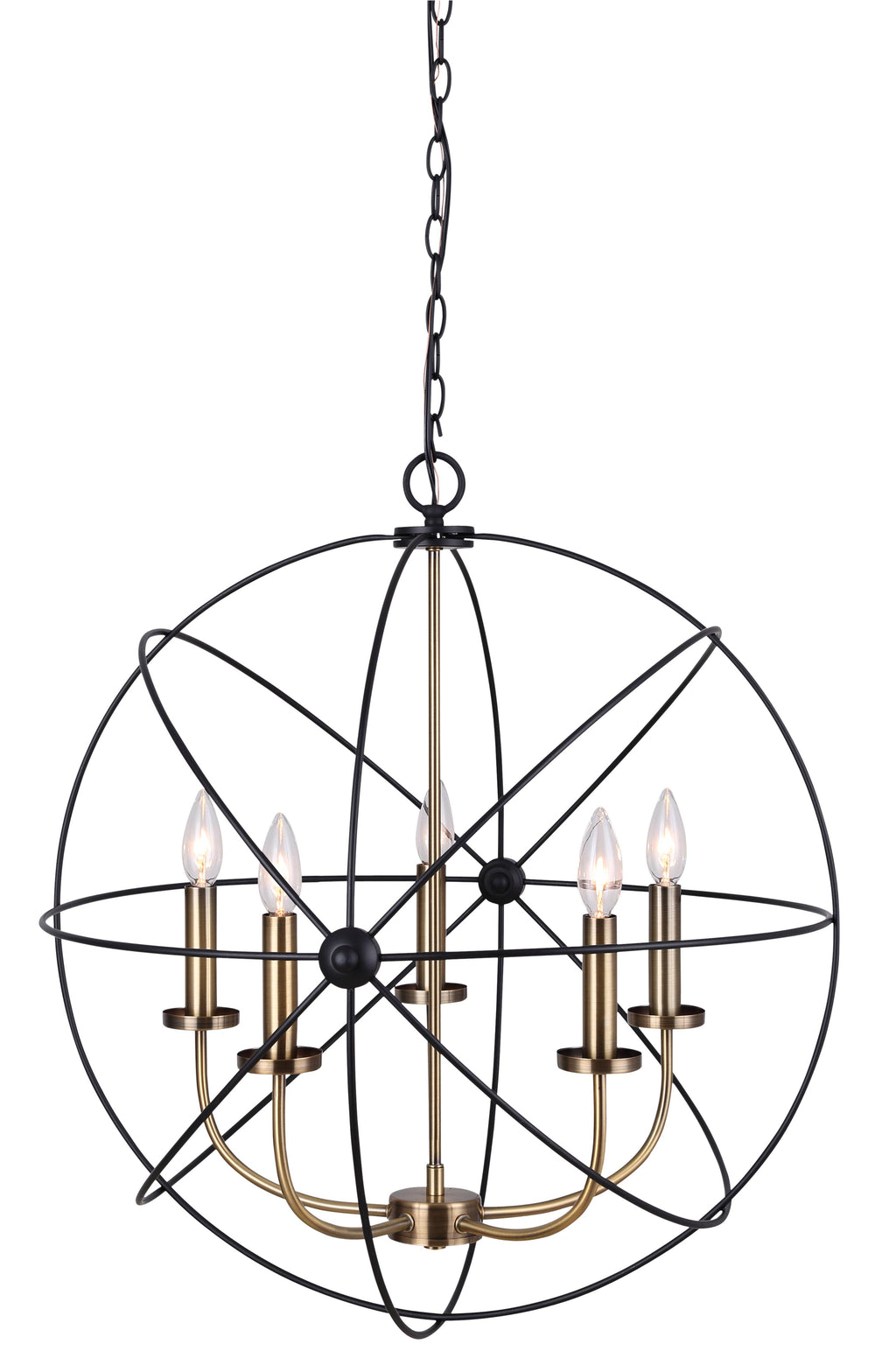 Matte Black 5 Light Chandelier C43279