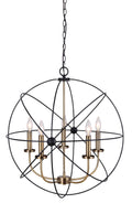 Matte Black 5 Light Chandelier C43279
