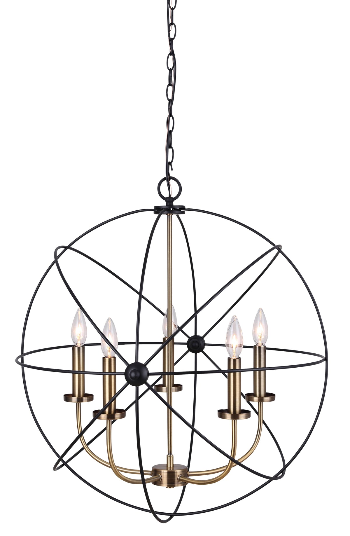 Matte Black 5 Light Chandelier C43279