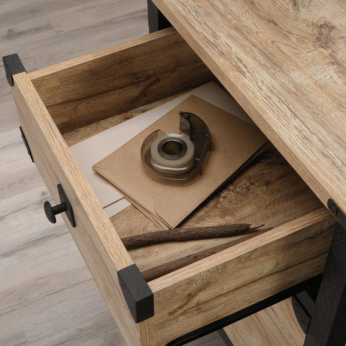 Metal & Wood Rolling Pedestal File Cabinet S58573