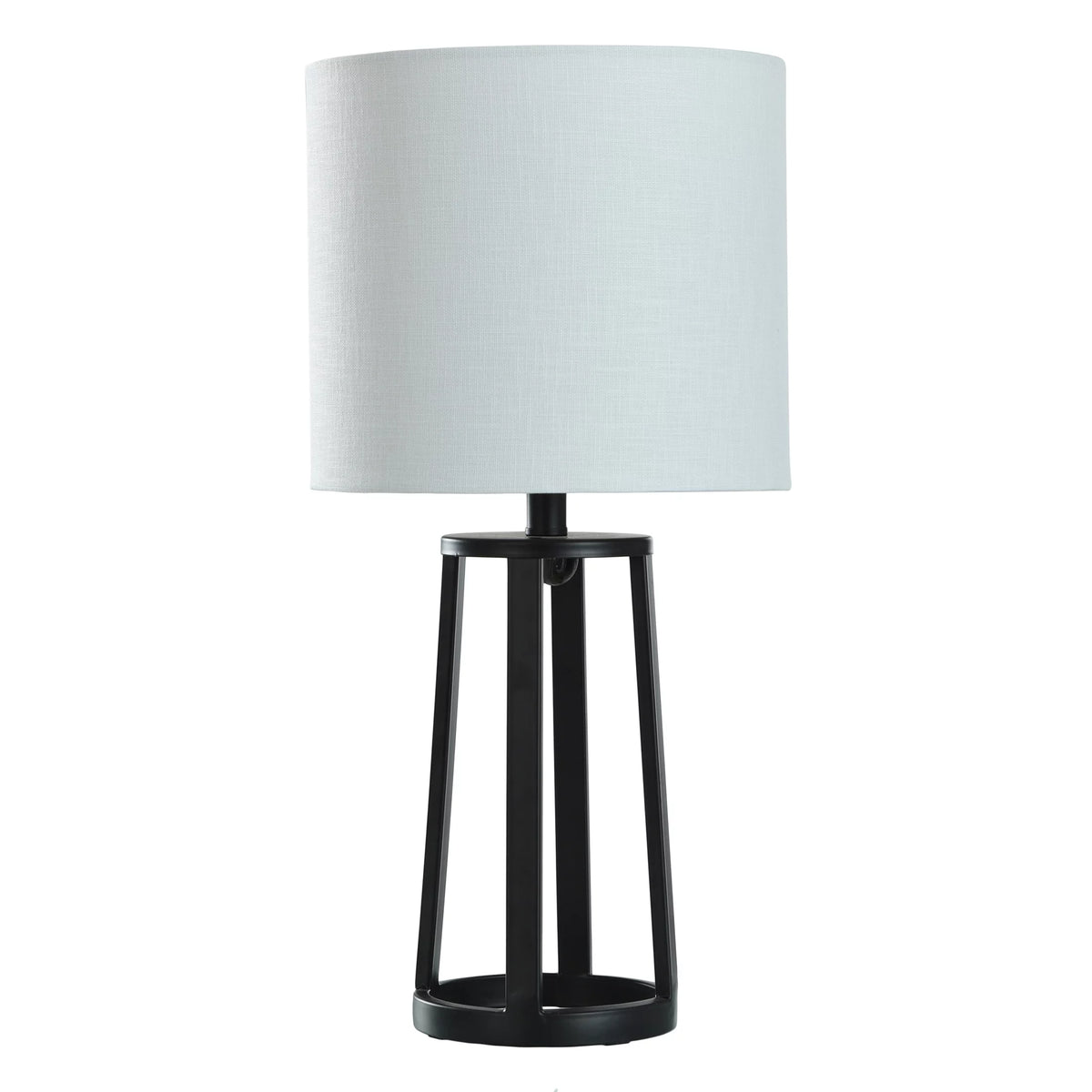 Matte Black Table Lamp with Drum Shade B1400