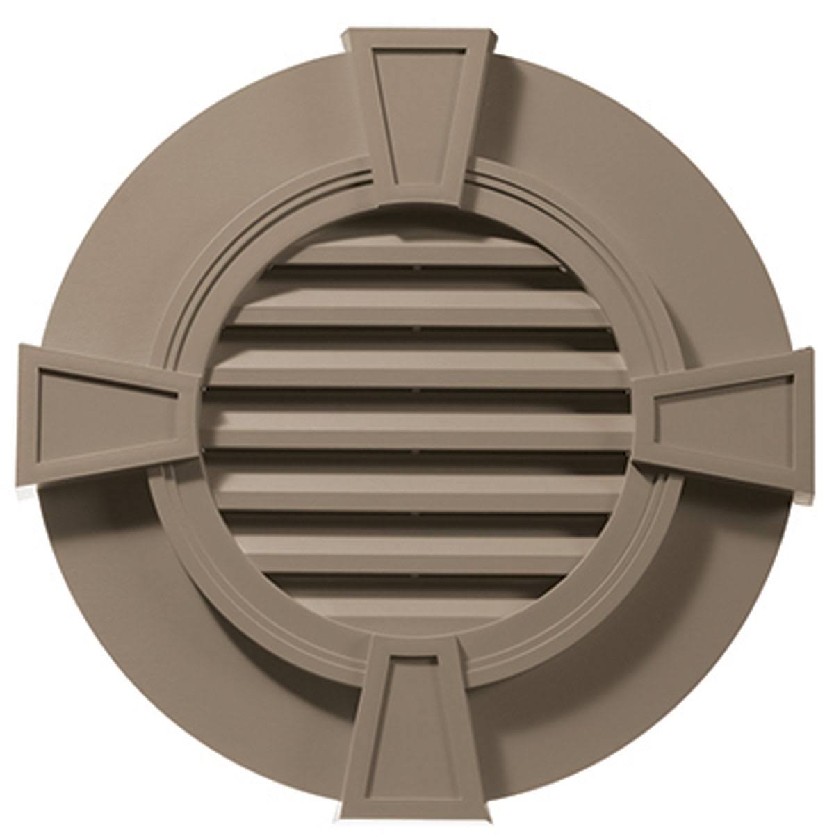 30x22W x 30x22H Round Gable Vent Louver with Keystones, Dark Clay P2373