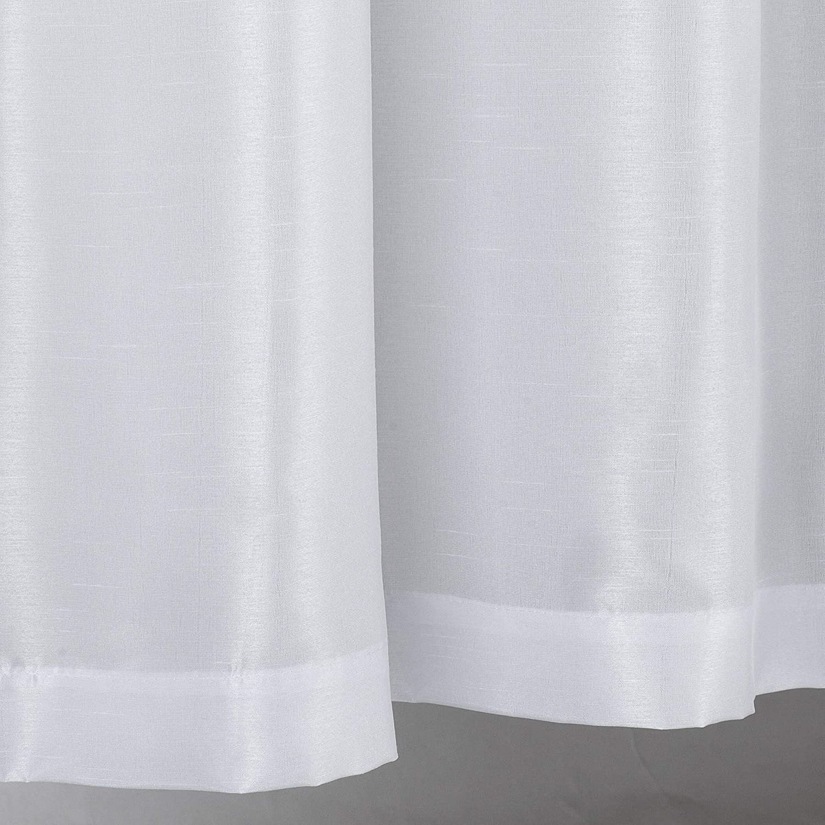 White 2 Panel Faux Silk Solid Curtain Drapes with Bronze Grommet 108" x 63" L E184
