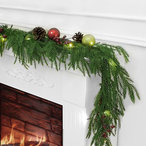6 Ft 2 Pcs Artificial Norfolk Pine Garland Q920779