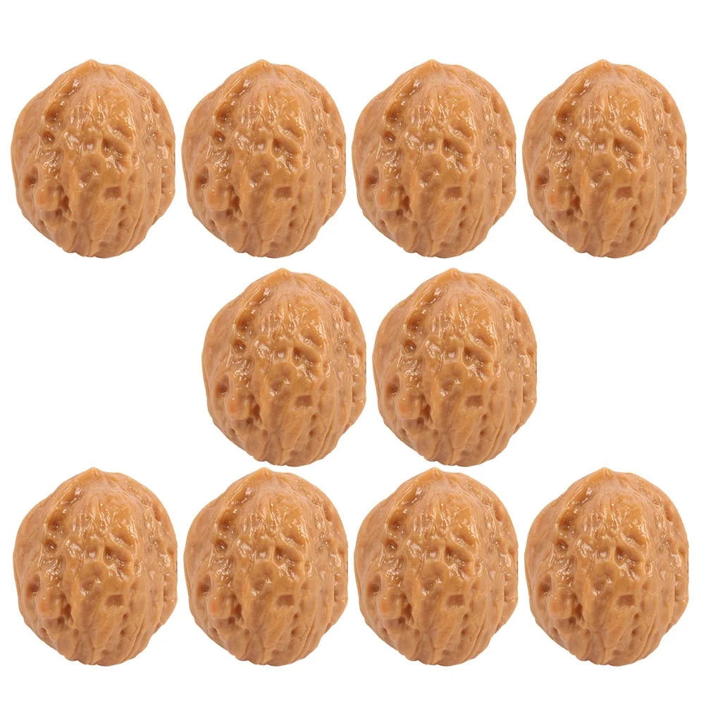 6 Pcs Faux Walnut Artificial Nuts Decorations D648