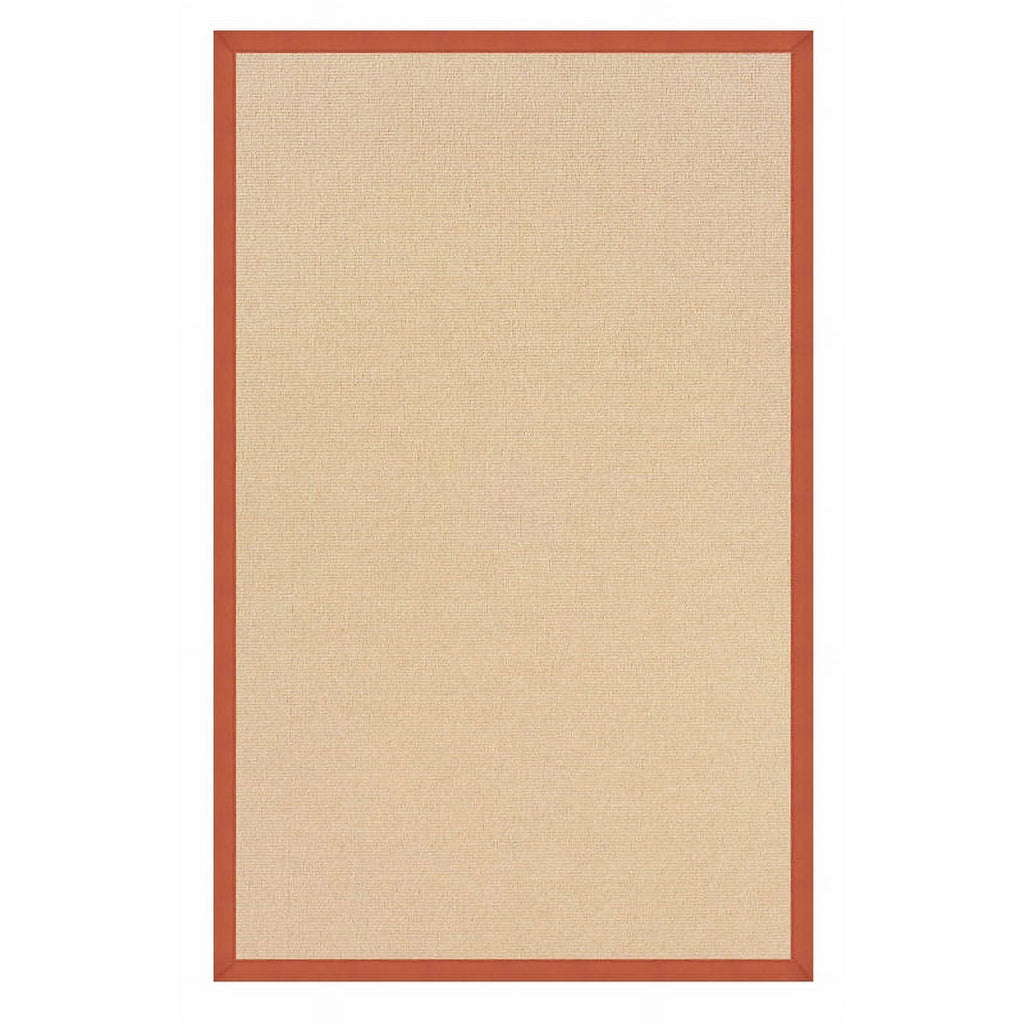 Natural and Burnt Orange Wool Rug D5137