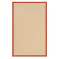 Natural and Burnt Orange Wool Rug D5137