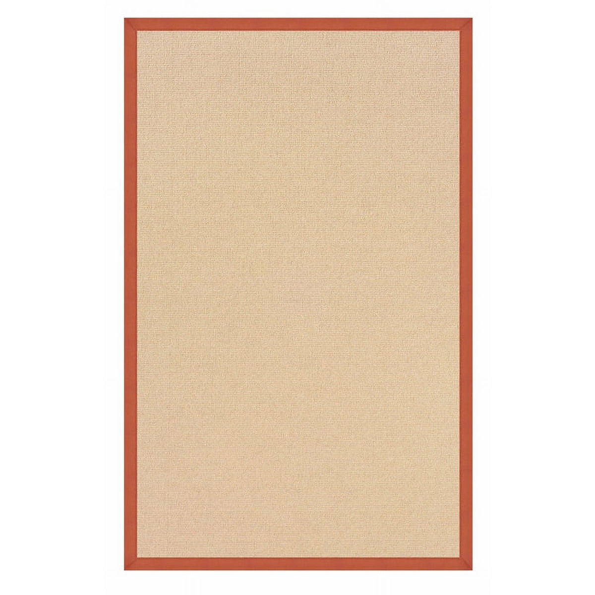 Natural and Burnt Orange Wool Rug D5137