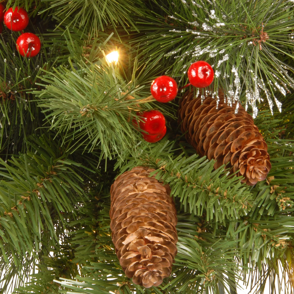 Pre-Lit Artificial Christmas Wreath N570