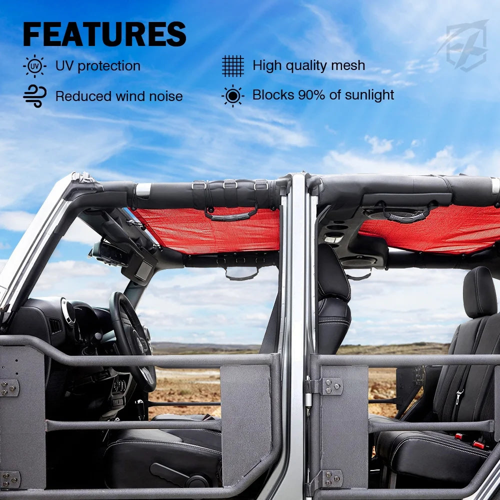 Sunshade Canopy for Jeep Wrangler JLU, PVC Material G81743
