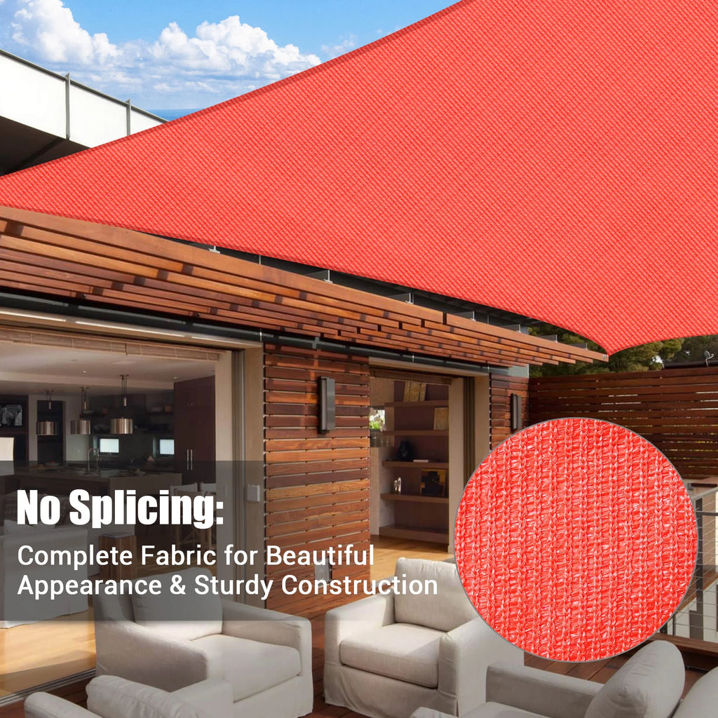 19x13Ft 97% UV Block Rectangle Sun Shade Sail Watermelon Red R4992