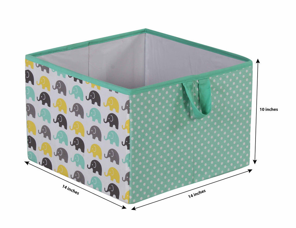 Mint/Yellow/Grey Hamper Cover with Wood Frame and Mesh Liner S796