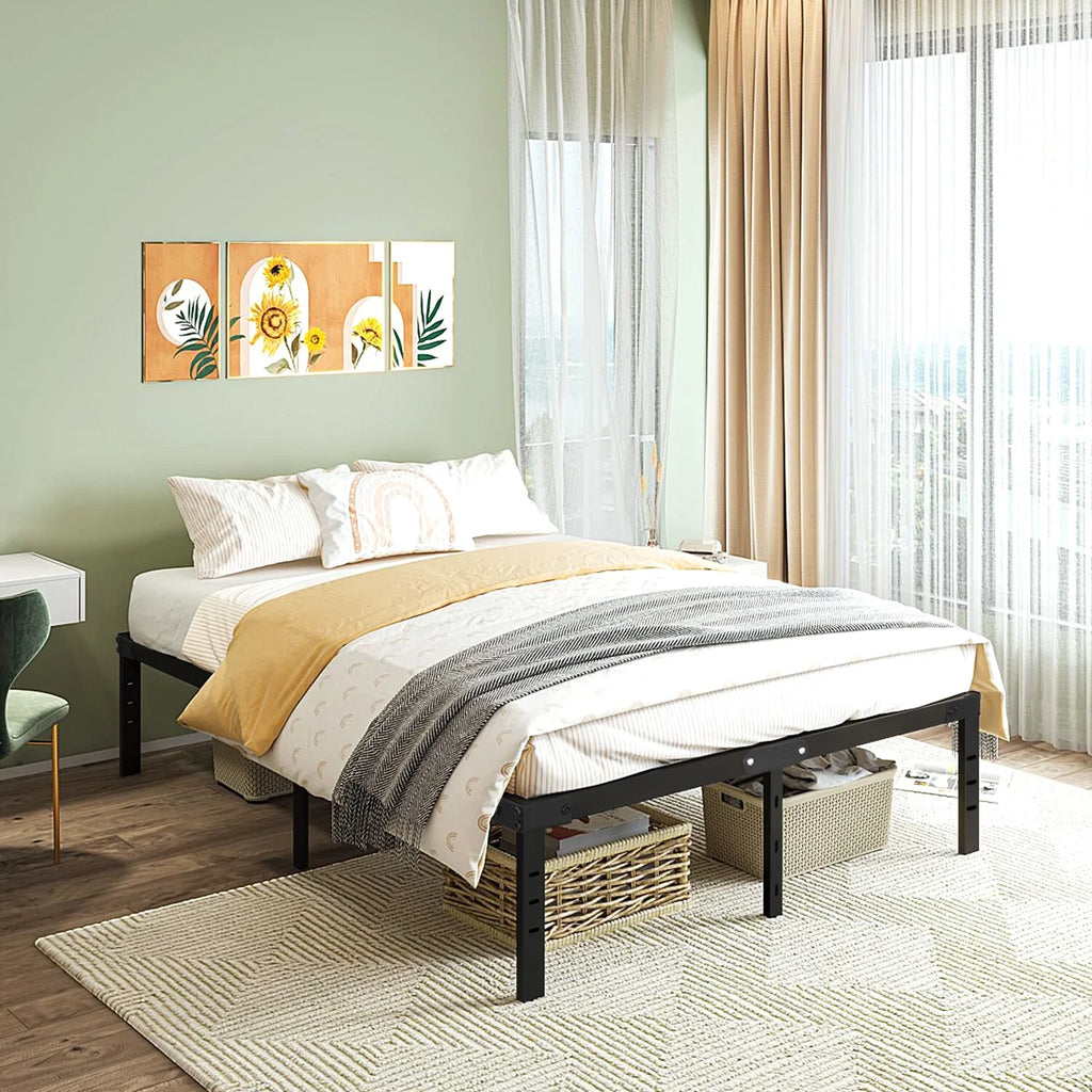 Heavy Duty Steel Slat Queen Bed Frame S8289