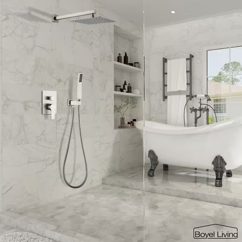 10 in. Wall Mount Dual Shower Heads with 2.5 GPM H187909