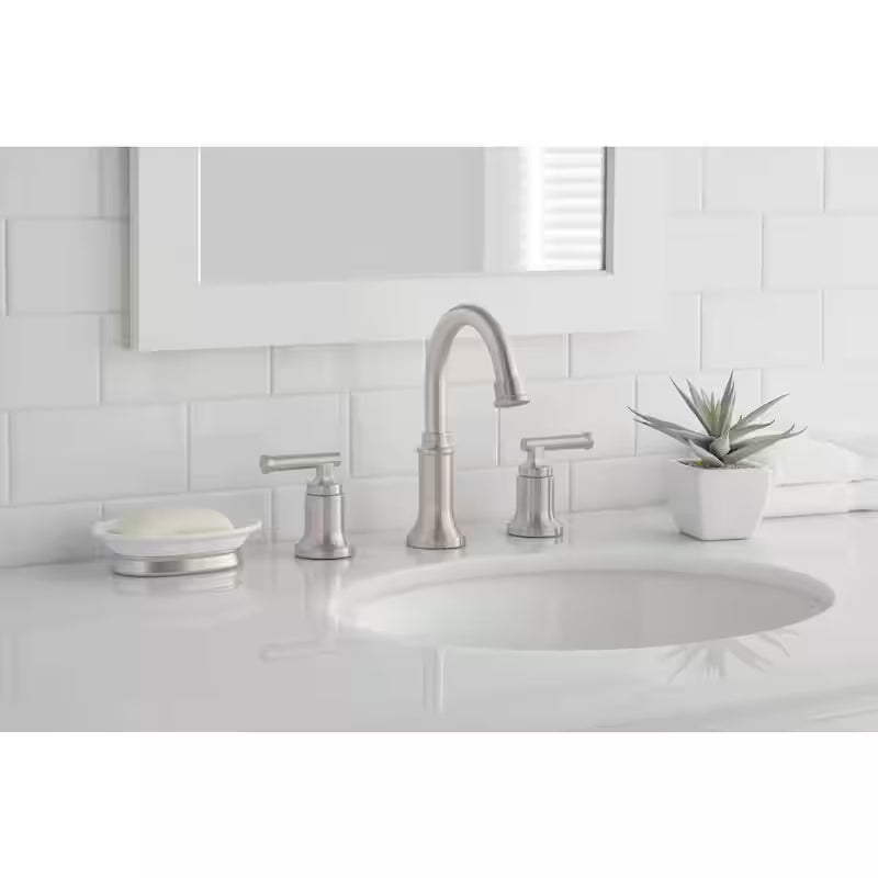 8 in. Widespread Double-Handle High-Arc Bathroom Faucet in Brushed Nickel H86825