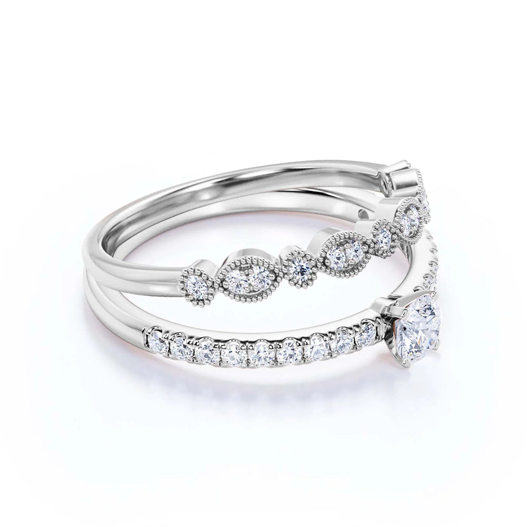 1.25 Carat Round Cut Moissanite Engagement Ring in 925 Sterling Silver With 18k White Gold Plating L6763