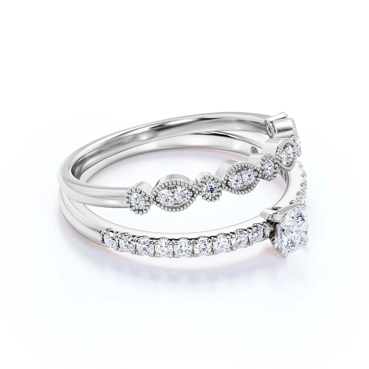 1.25 Carat Round Cut Moissanite Engagement Ring in 925 Sterling Silver With 18k White Gold Plating L6763