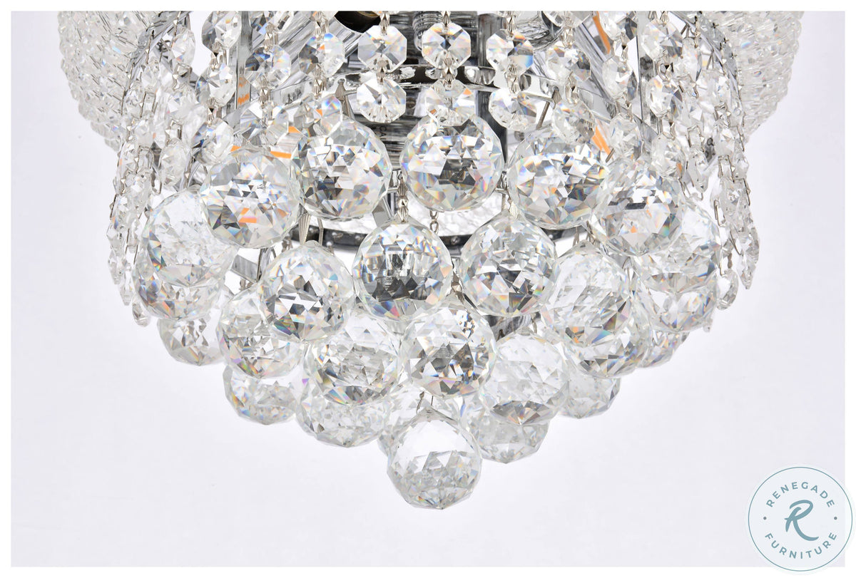 3 Light Chrome Flush Mount Cut Crystal X107227