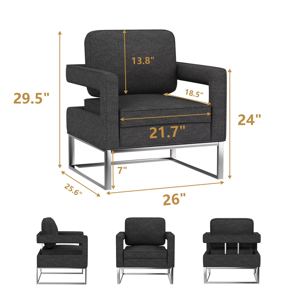 Black Upholstered Accent Chair Y67913