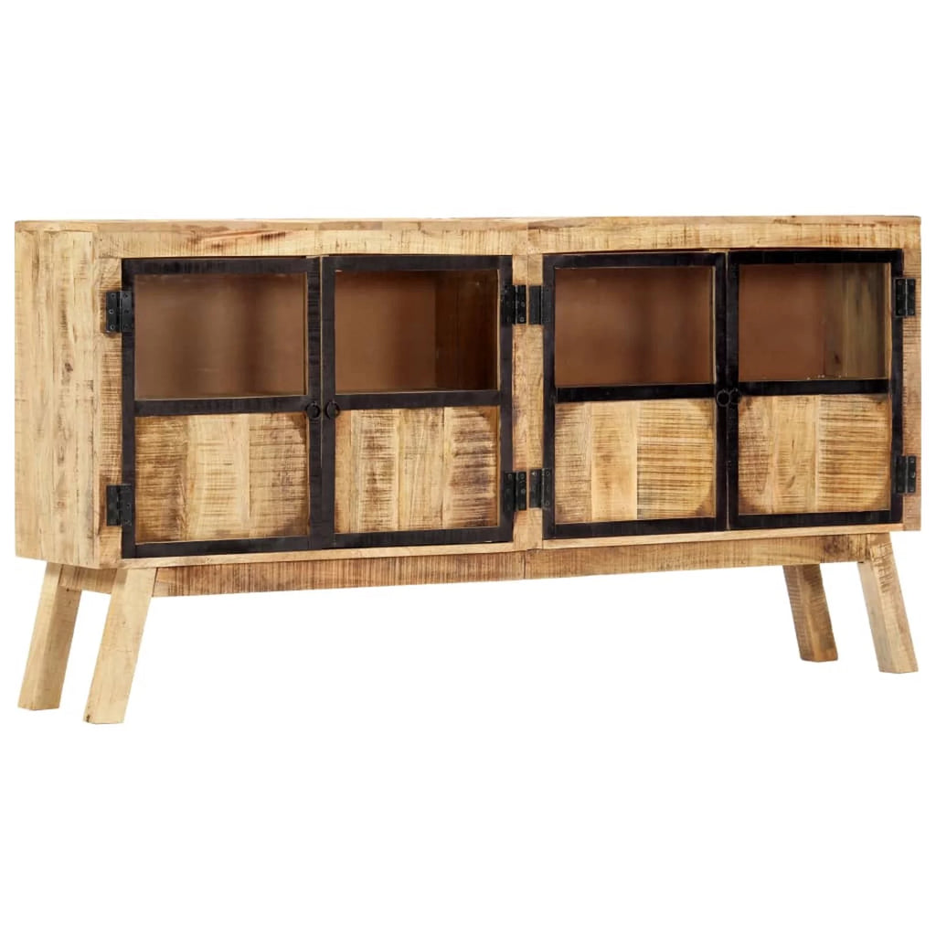 Brown and Black Solid Rough Mango Wood Sideboard Z798331