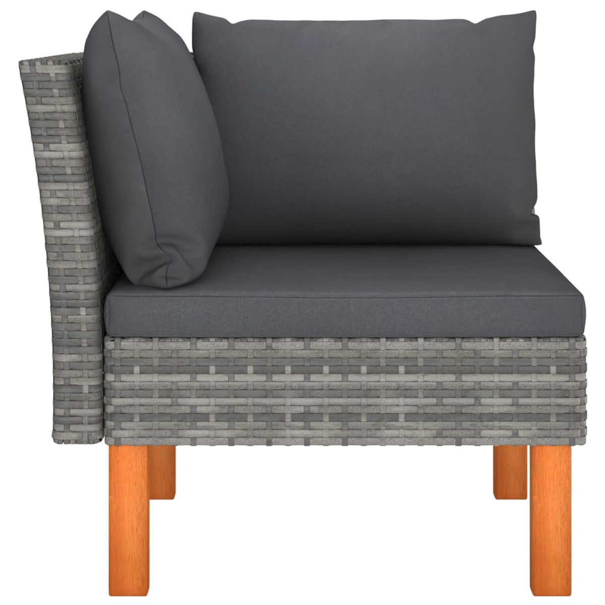 Corner Sofa Poly Rattan and Solid Eucalyptus Wood T8816