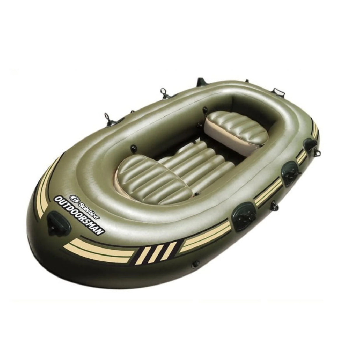 Black and Green 6 Person Inflatable Fishing Boat C450