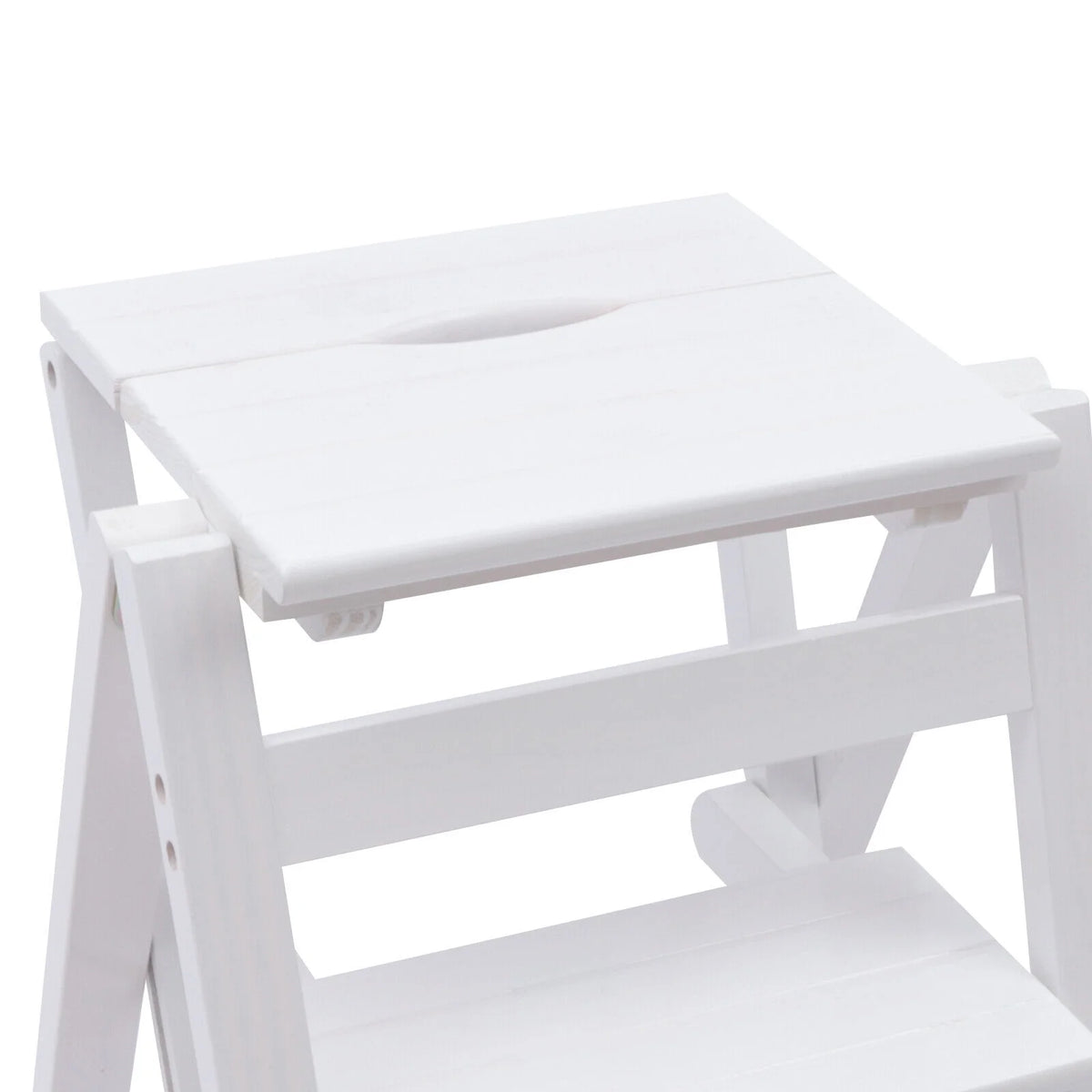 Folding Wooden Step Stool Anti-Slip White G4516