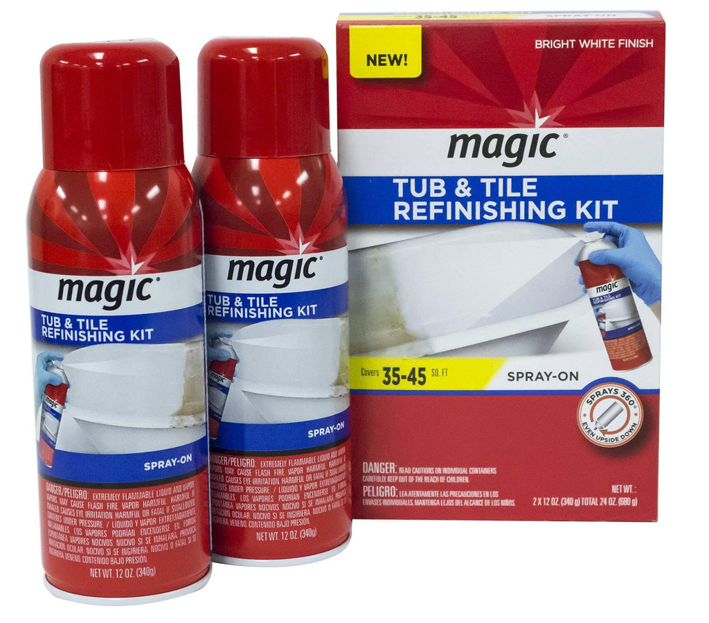 Bright White Spray on Aerosol Tub and Tile Refinishing Kit P3877