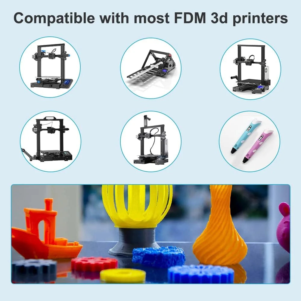 10 Packs 1.75mm PLA 3D Printer Filament Black G355741