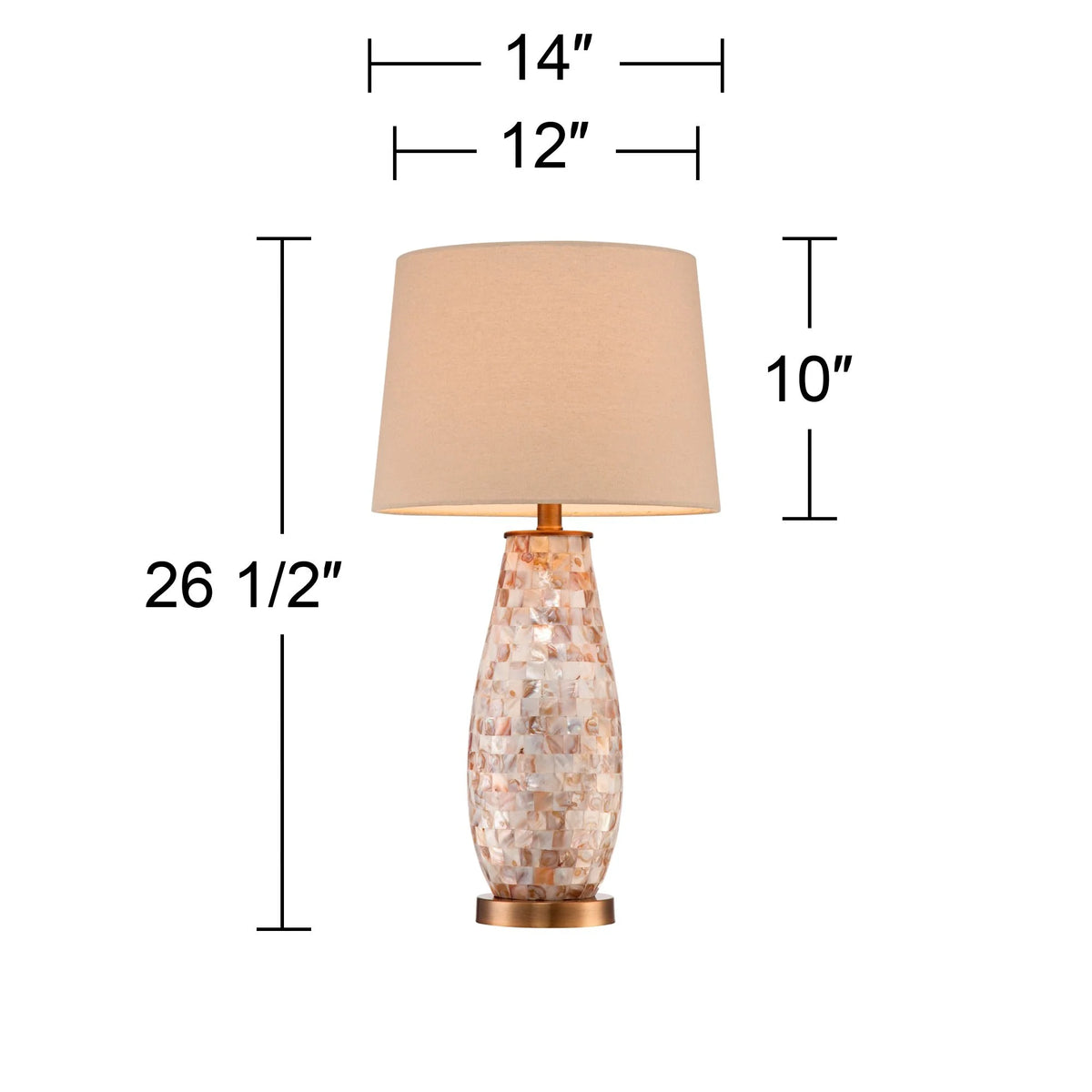 26 1/2" High Mother of Pearl Tile Vase Table Lamp M95179