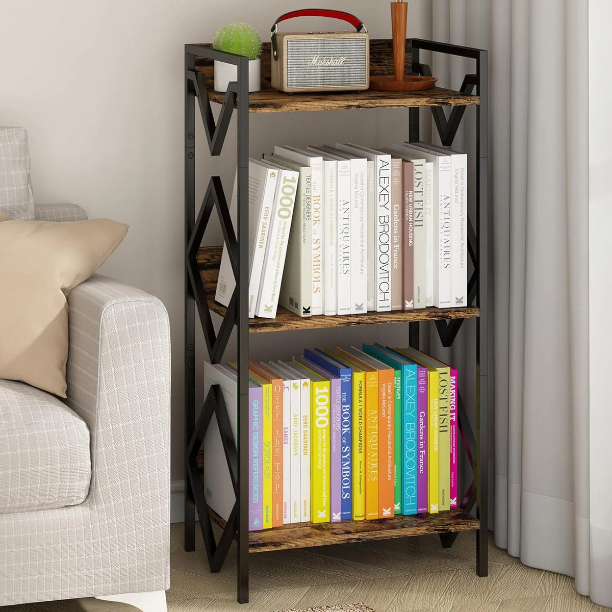 3-Tier Metal Shelf Black N703379