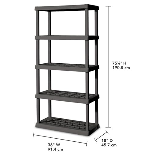 5-Shelf Plastic Storage Shelves P5990