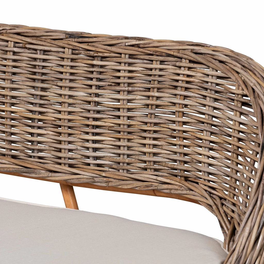 Greywashed Rattan Dining Nook Banquette Set H1292