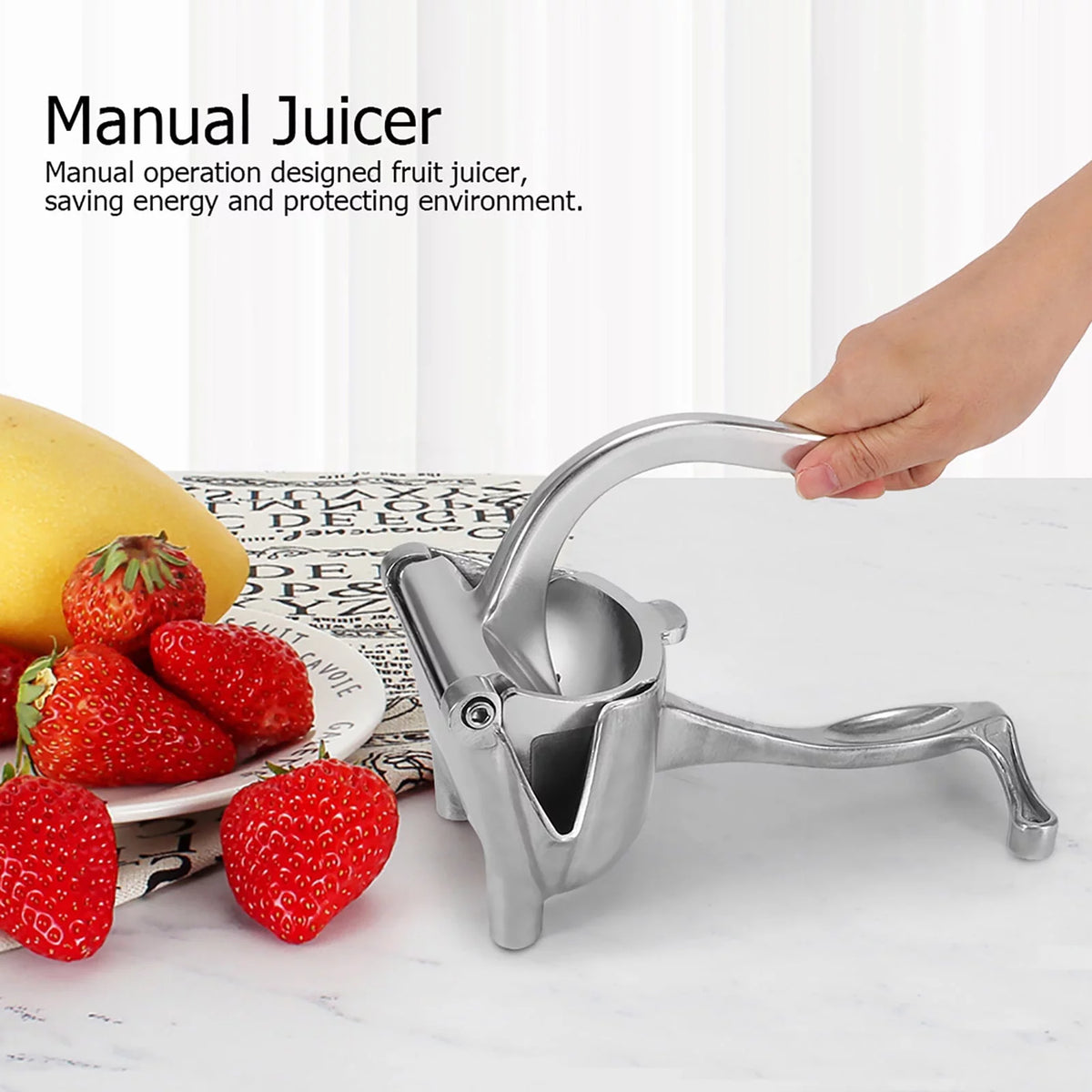 Manual Juicer Lemon Orange Squeezer Aluminum Portable Q49851