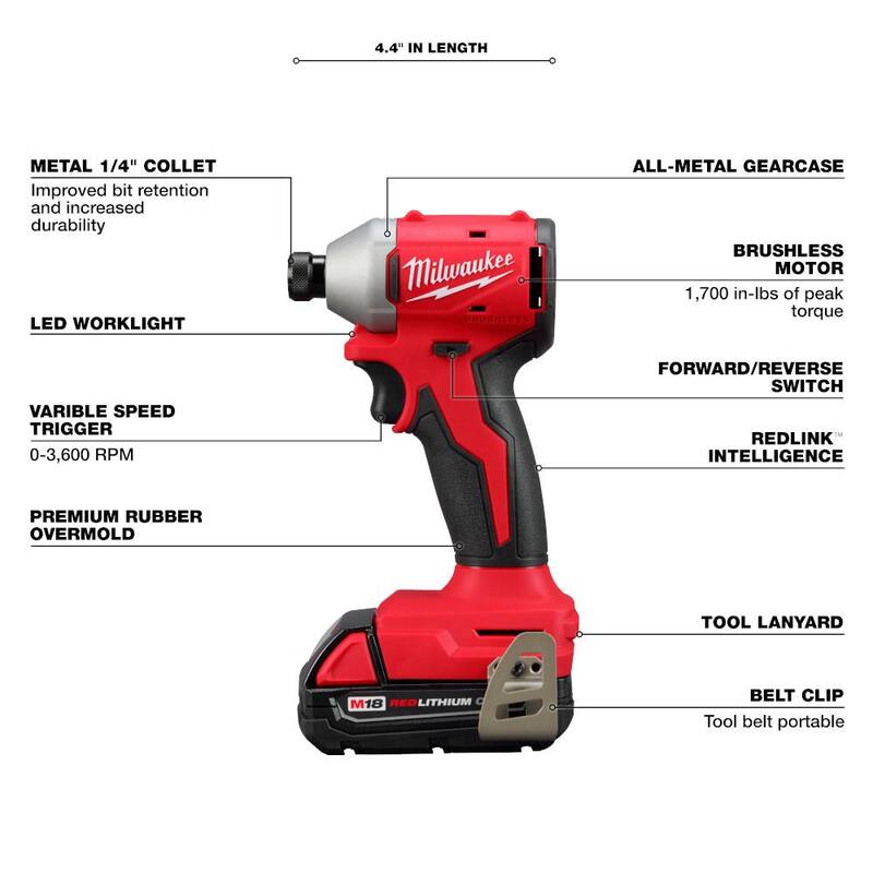 18V Lithium-Ion Brushless Cordless Compact Drill/Impact Combo Kit (2-Tool) with Oscillating Multi-Tool M199045