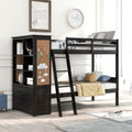 Twin Over Twin Bunk Bed with 6 Open Compartments and 2 Large Drawers X656