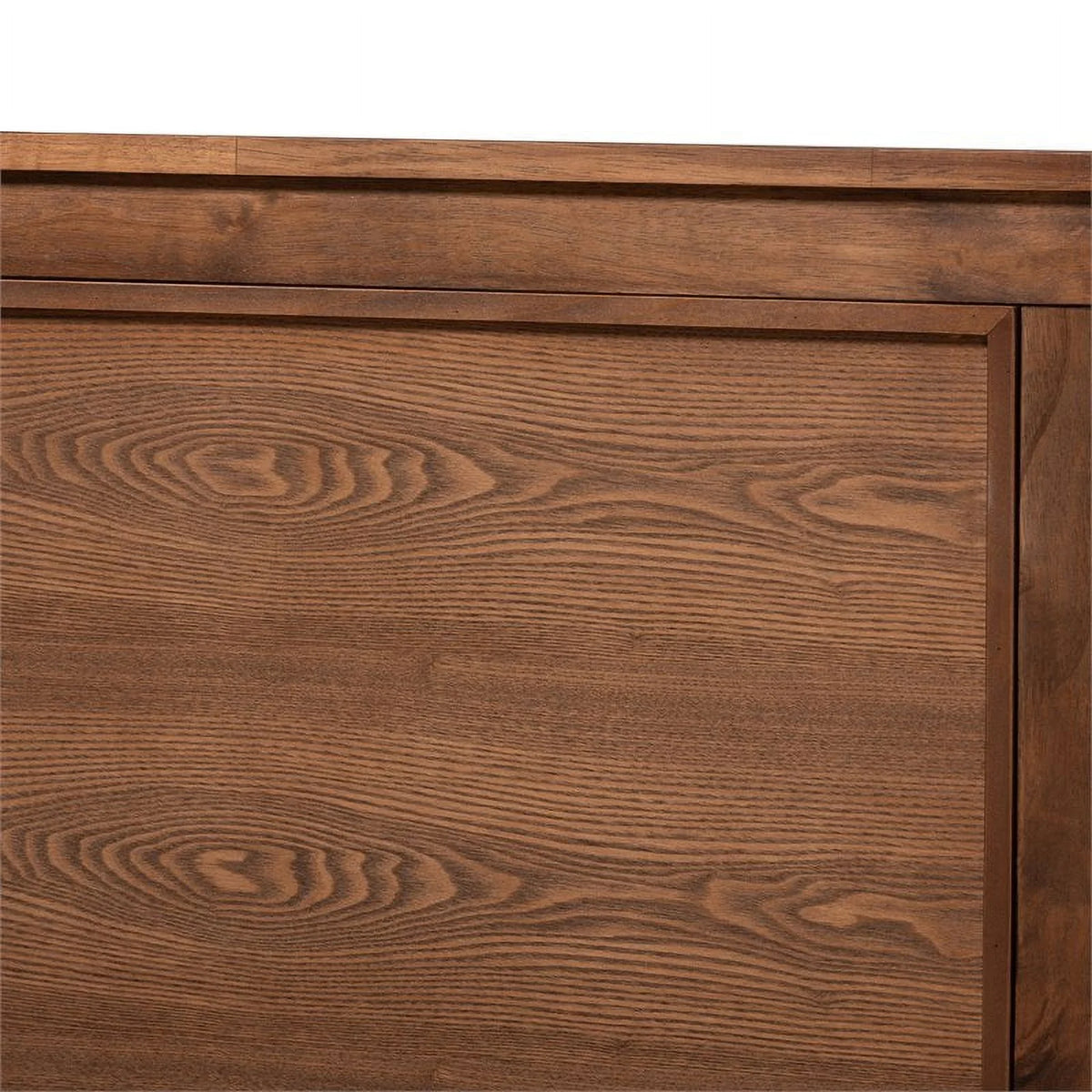 Queen Size Walnut Finished Wood Canopy Bed S217