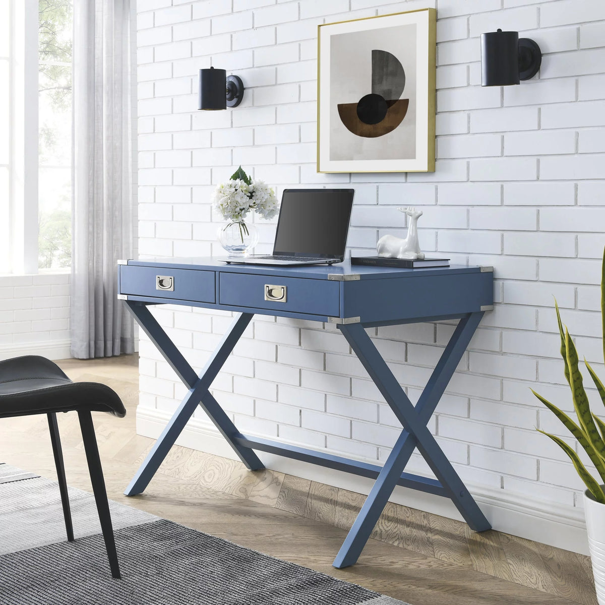 Solid Wood Computer Desk with Drawers E528917